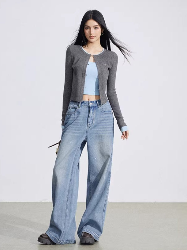 Contrast Layered Knit Slim Base Layer