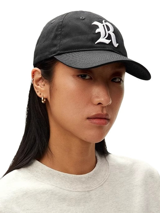 Retro R Embroidered Curved Brim Baseball Cap
