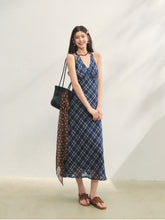 V-Neck Lace Spliced Halter Dress - CHINASQUAD