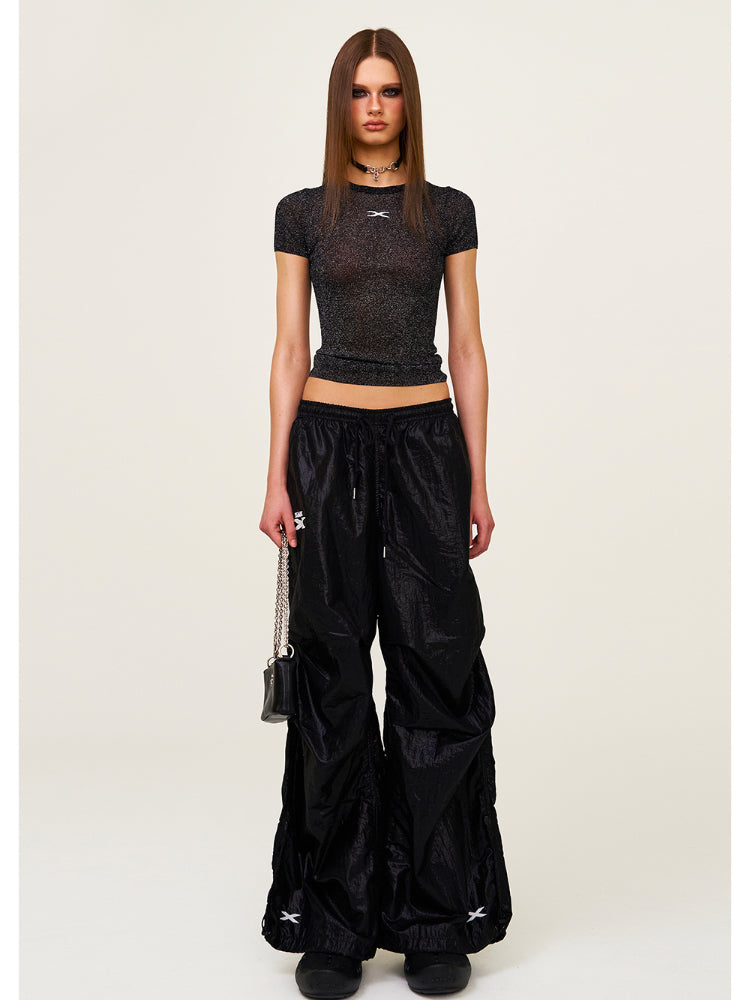 Embroidered Round Neck Knit Tee - CHINASQUAD