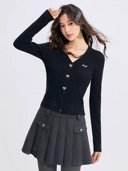 High-Waisted A-Line Pleated Skirt