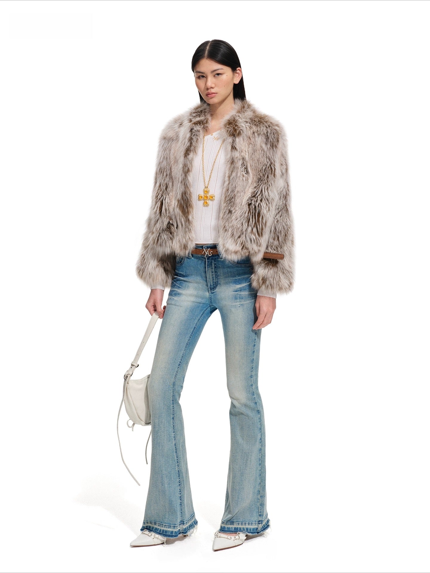 Fox Fur Stand-Collar Jacket