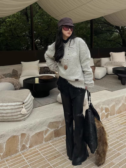 Soft-Touch Alpaca-Blend Crewneck Sweater