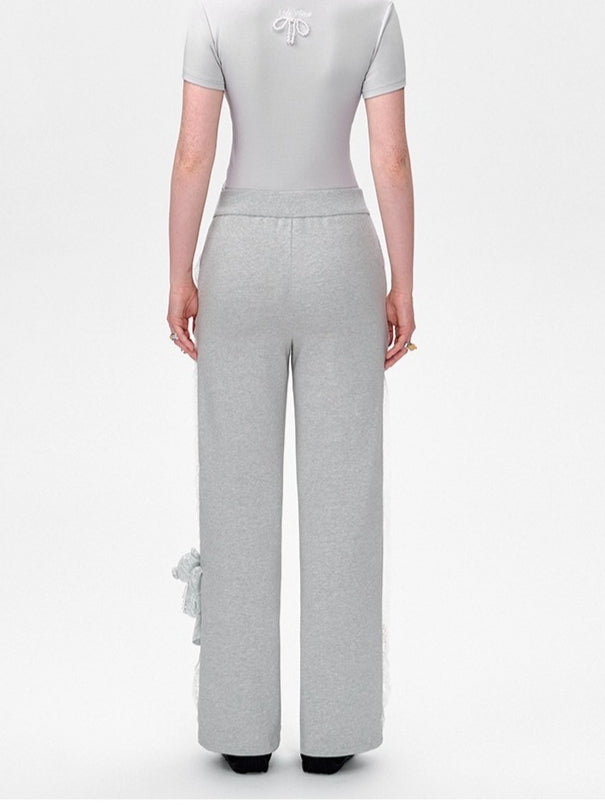 Lace Panel Relaxed Sweatpants Set