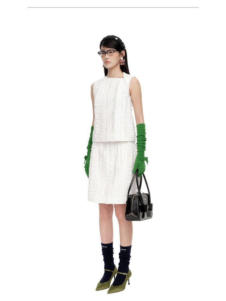Textured Wool-Blend Knit Gloves
