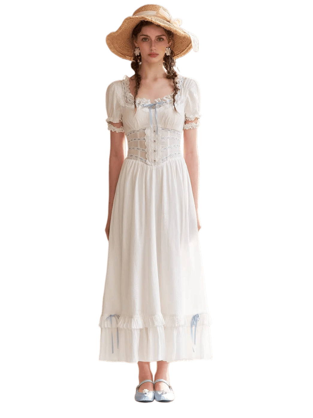 Beloved White Pages Corset Maxi Dress
