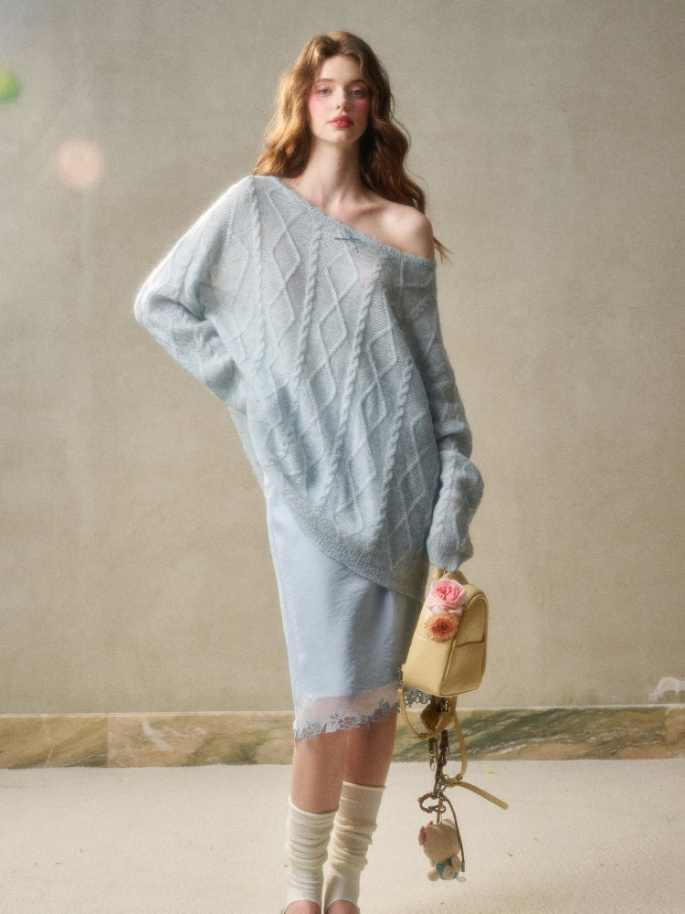 Pearl Mohair Knit Sweater