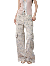 Floral Print Wide-Leg Cargo Pants - CHINASQUAD