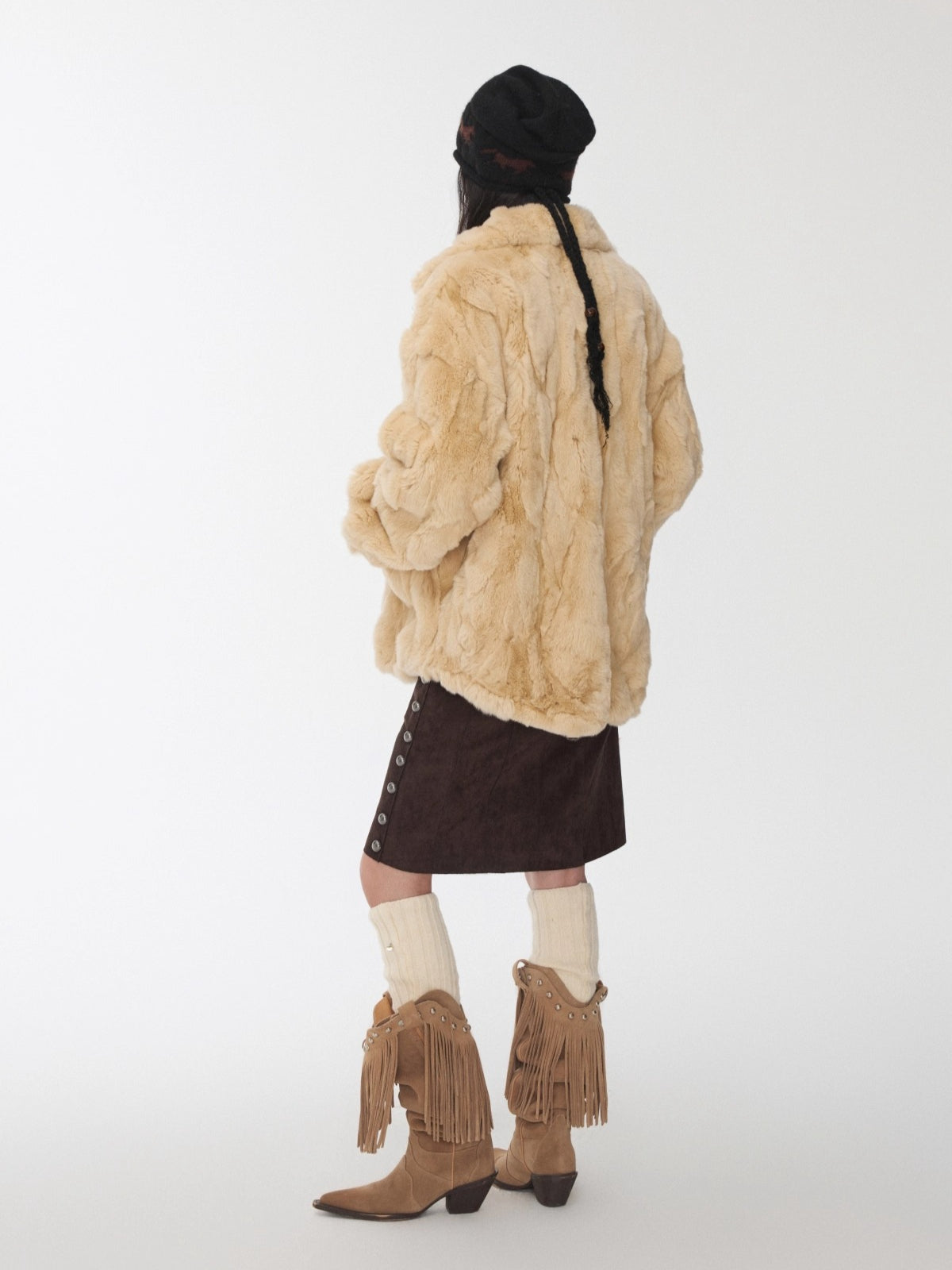 Heavycrafted Rex Rabbit Fur Panel Shirt Jacket