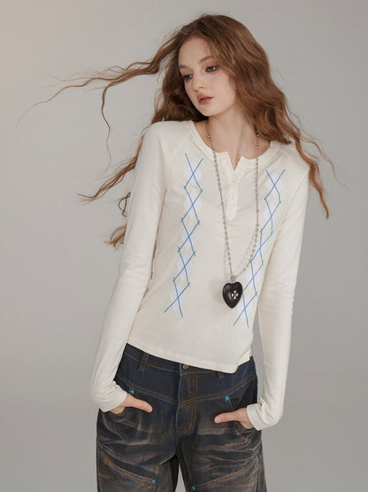 Wool Embroidered Pattern Knit Crewneck