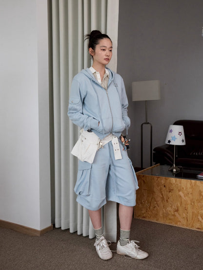 Embroidered Jacquard Utility Multi-Pocket 3D Waist Bag
