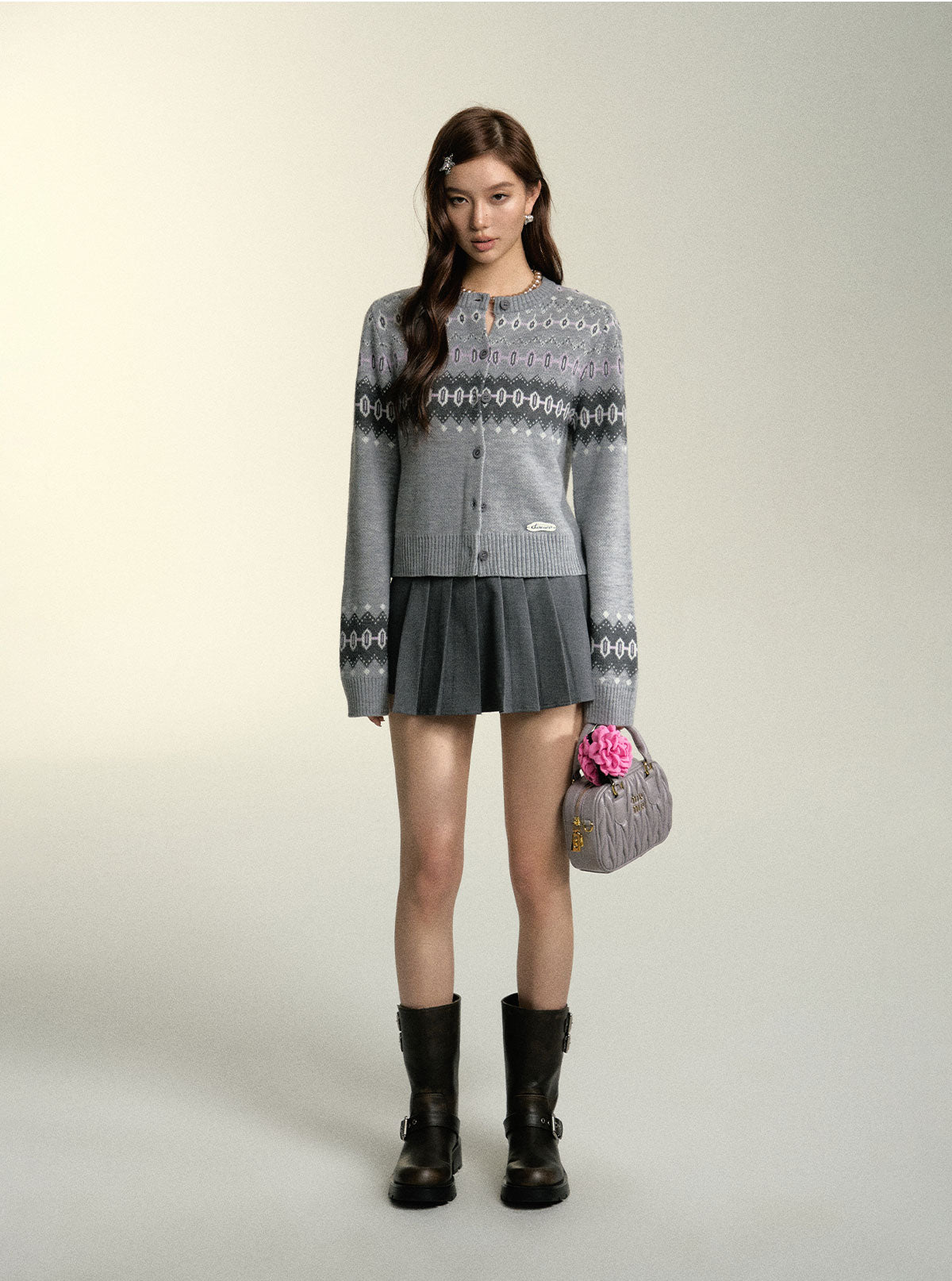 Black &amp; Gray Cardigan Sweater - CHINASQUAD