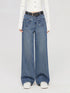 Heart-shaped Pocket Wide Leg Jeans - CHINASQUAD