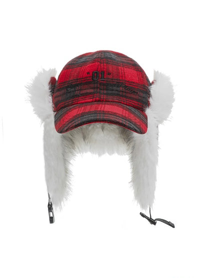 Embroidered Fur Baseball Cap