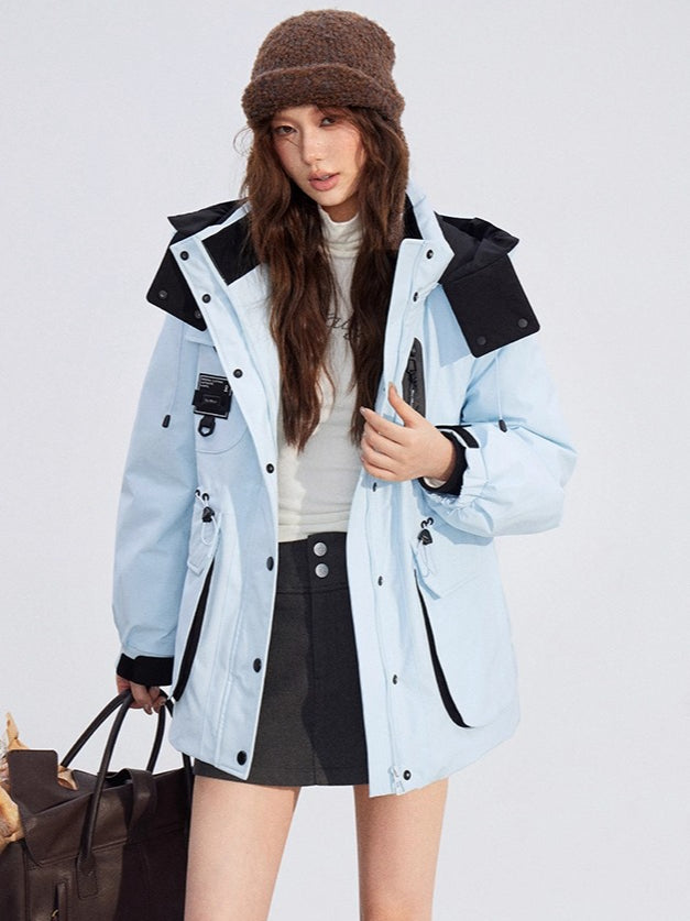 Colorblock Down Parka Jacket