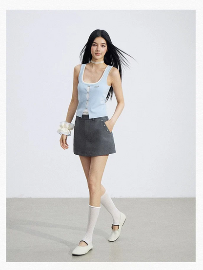 Layered Illusion Knit U-Neck Tank Top