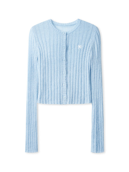 Alpaca Mohair Slim Fit Hollow-out Knit Blouse - CHINASQUAD