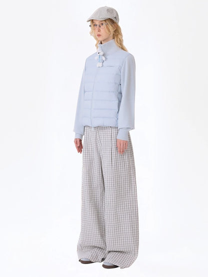 Knit Panel Plush Doll Down Jacket