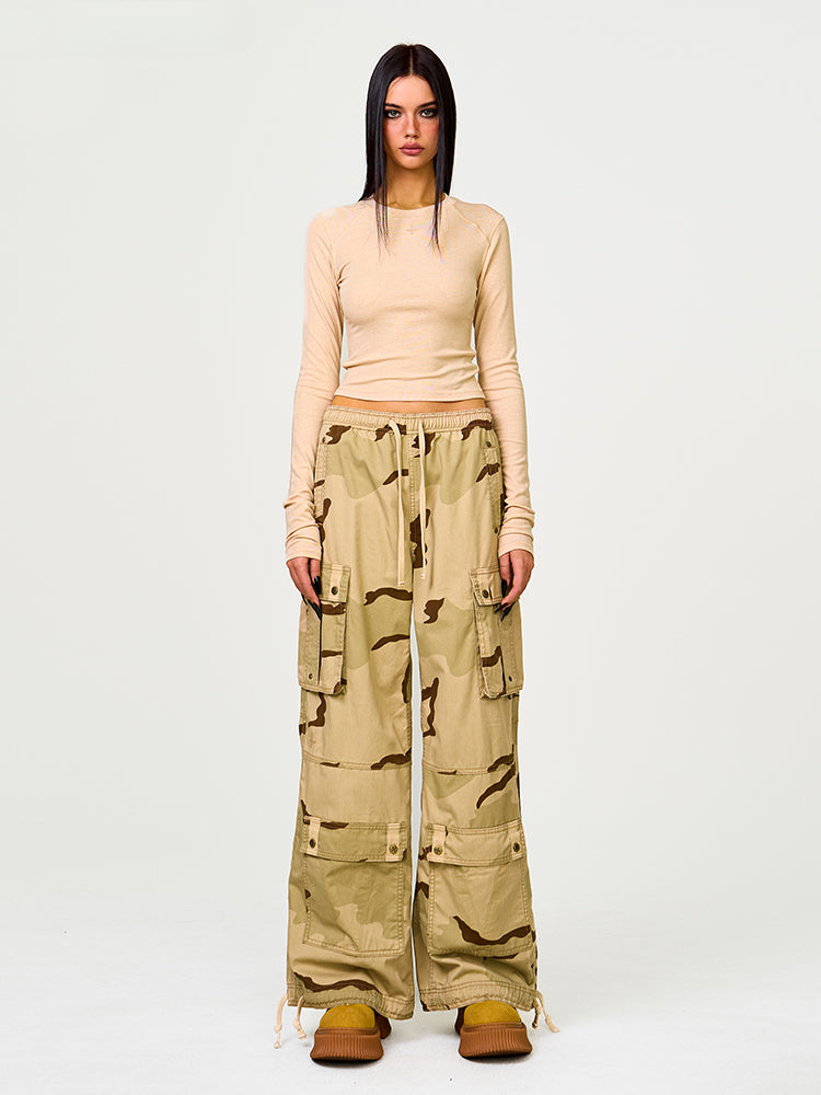 Lightning Camouflage Wide-Leg Pants