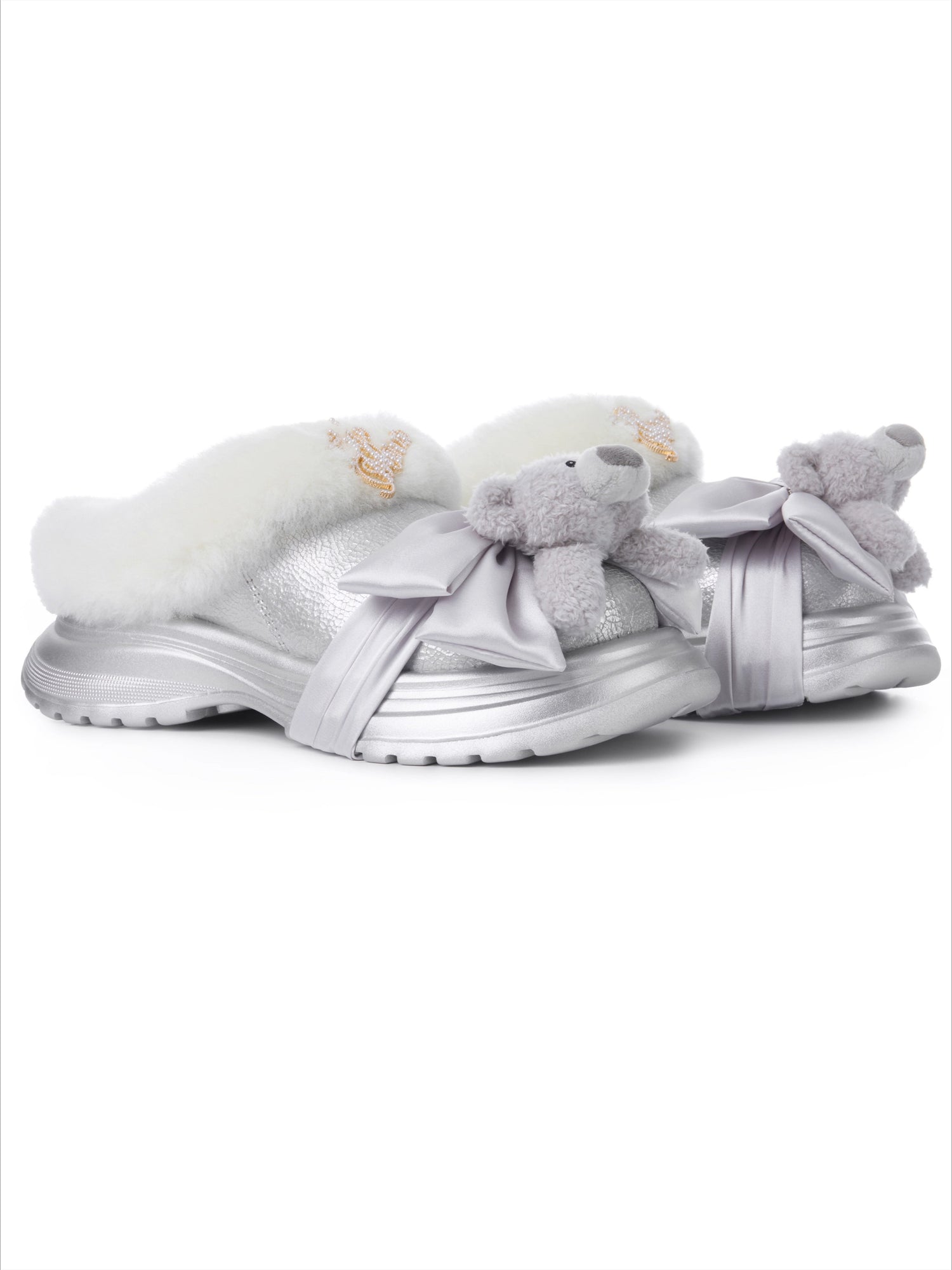 Teddy Plush Platform Winter Mule Slippers