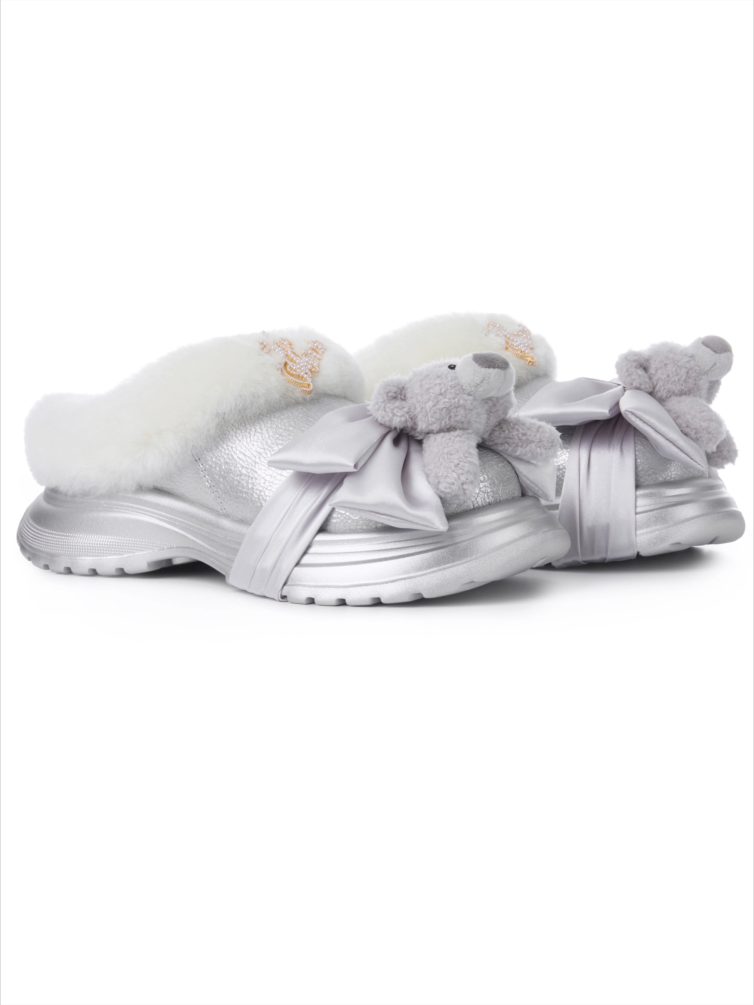 Teddy Plush Platform Winter Mule Slippers