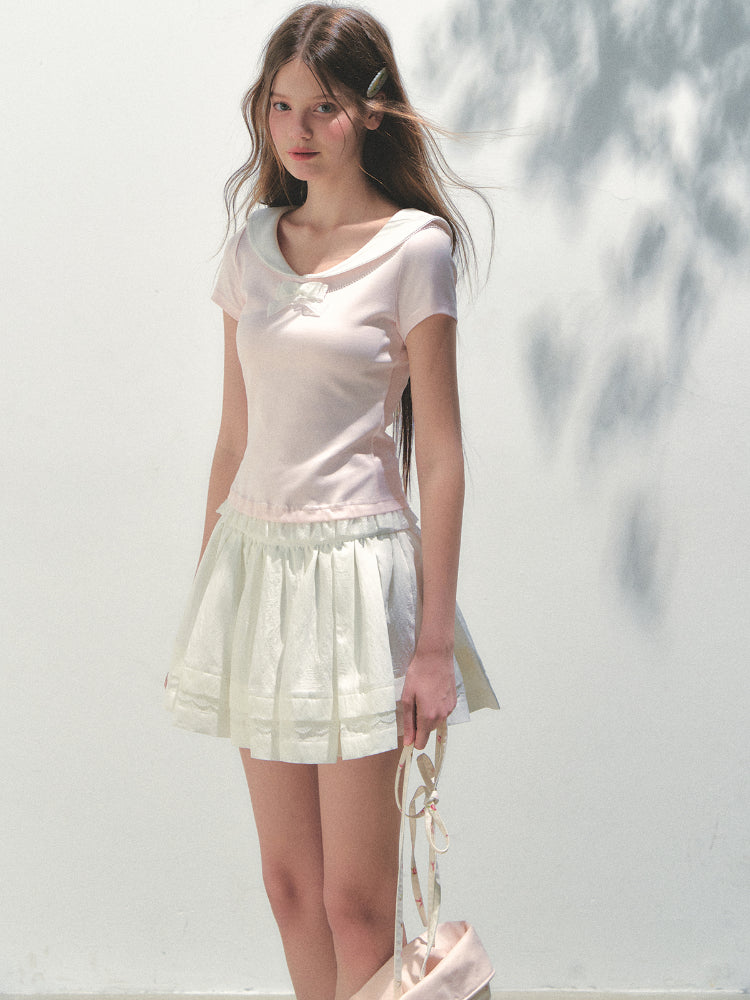Lace Bow Retro T-shirt - CHINASQUAD