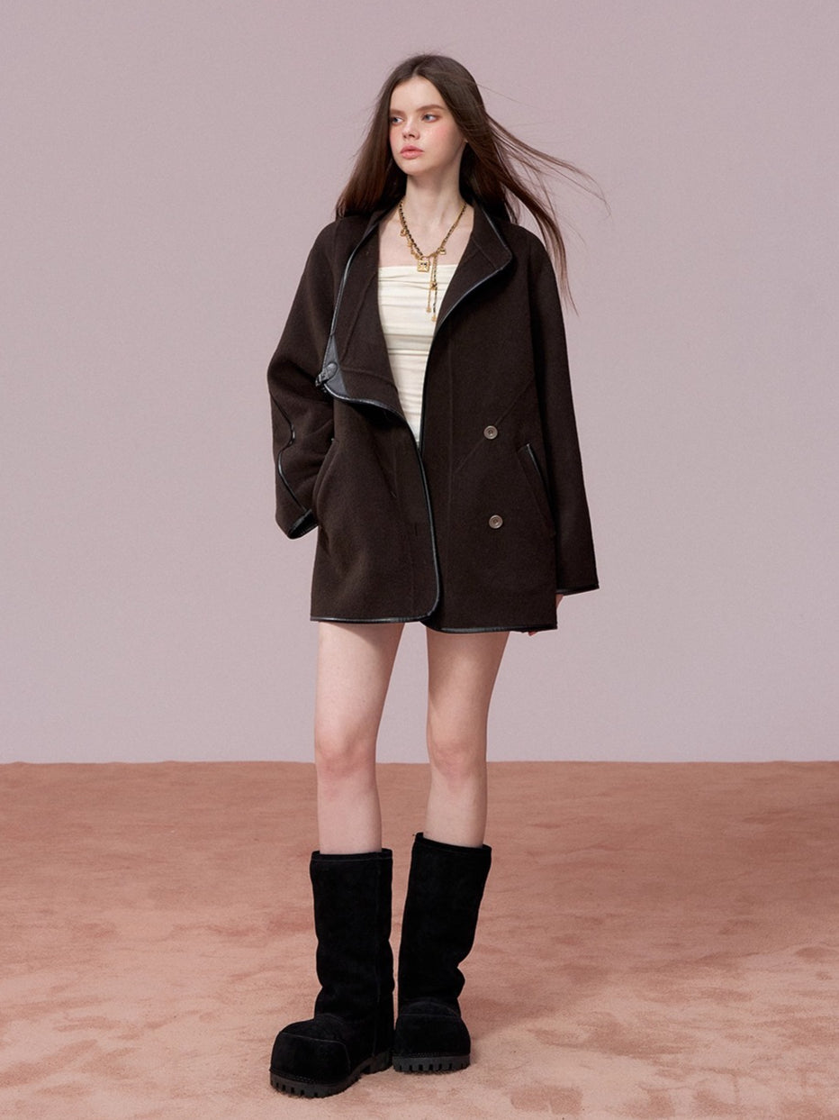 Vintage Shearling-Wool Double-Faced Coat