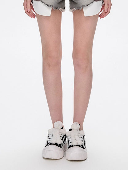 Teddy Fleece Platform Sneakers