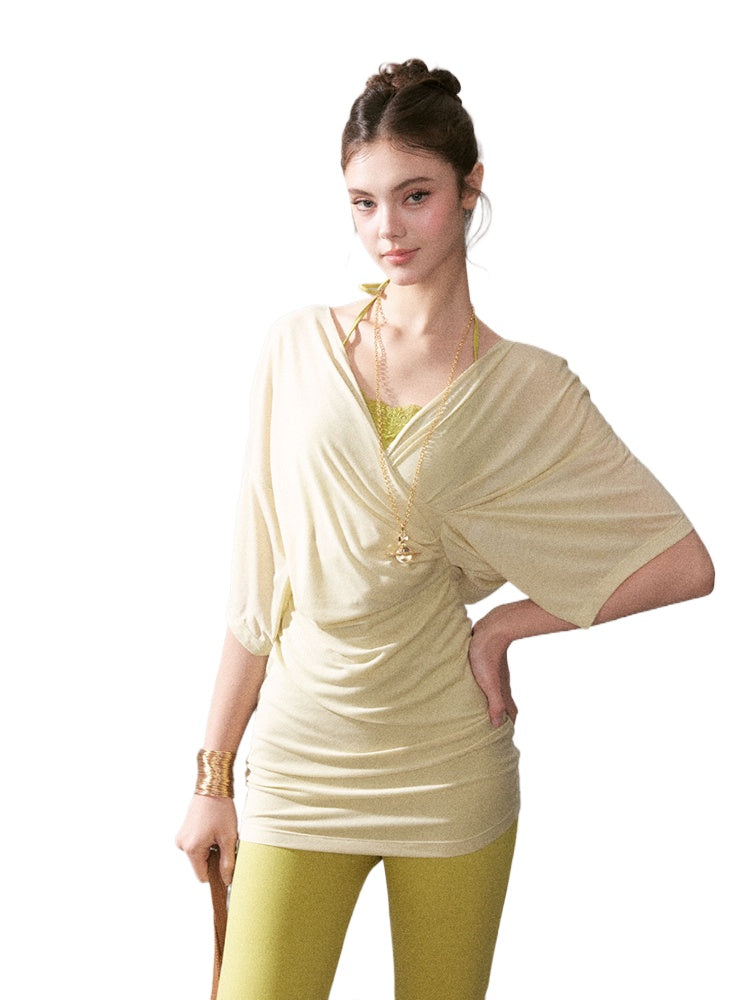 Lyocell Sun-protection Knit Short-Sleeve T-shirt