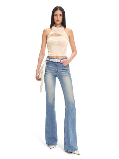 Sculpted Flare Denim Pants