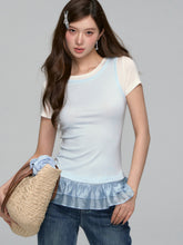 Two-piece Ruffled Bottoming Top - CHINASQUAD