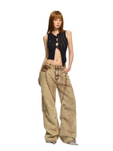 Brown Retro Loose-fit Wide-leg Jeans - CHINASQUAD