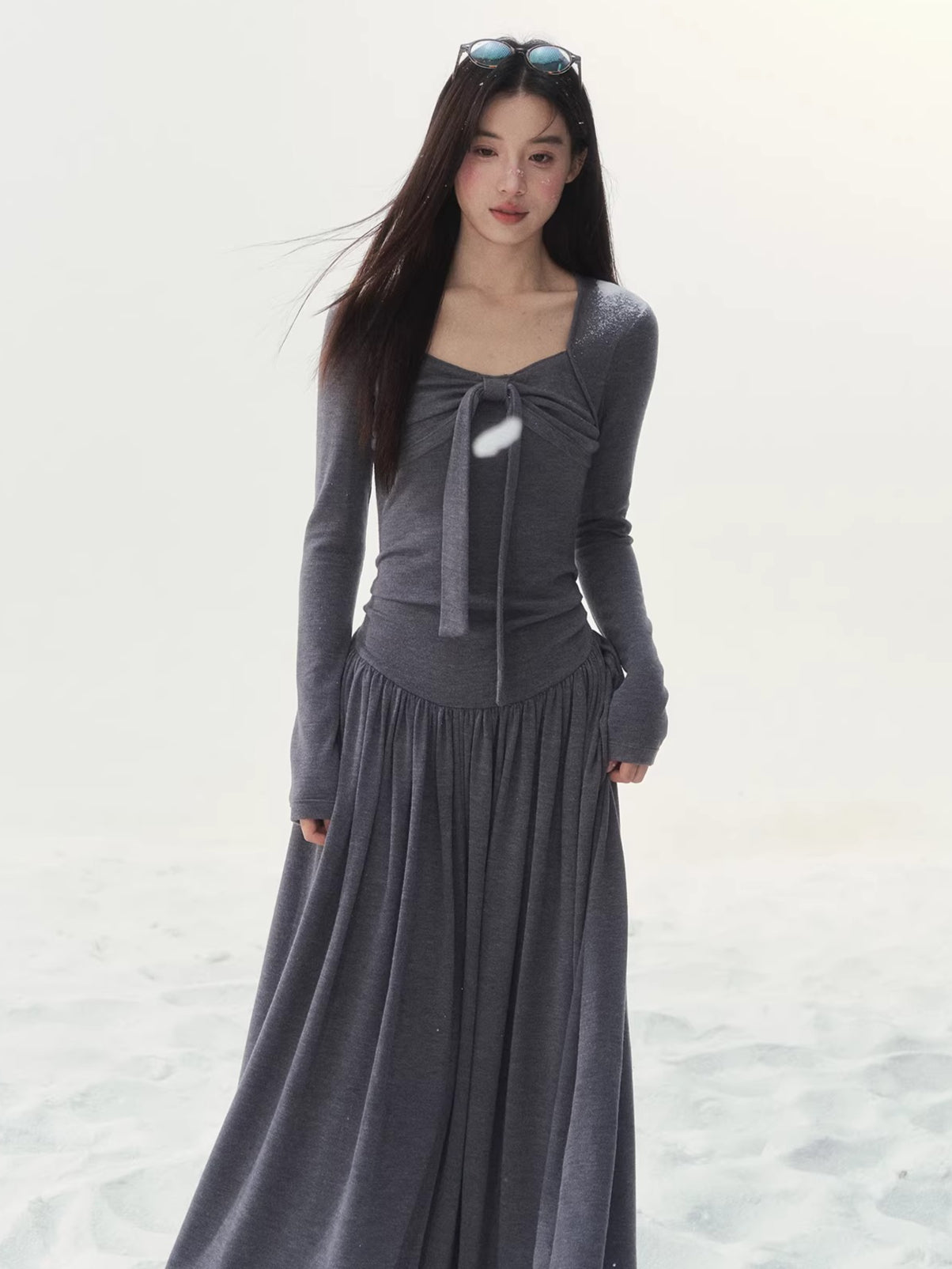 Vintage Waist-Cinched Knit Dress