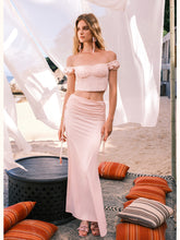 Selene One-shoulder Fishbone Top & Skirt Set - CHINASQUAD