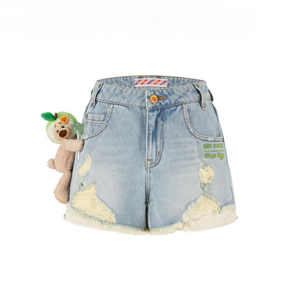 Distressed Denim Shorts
