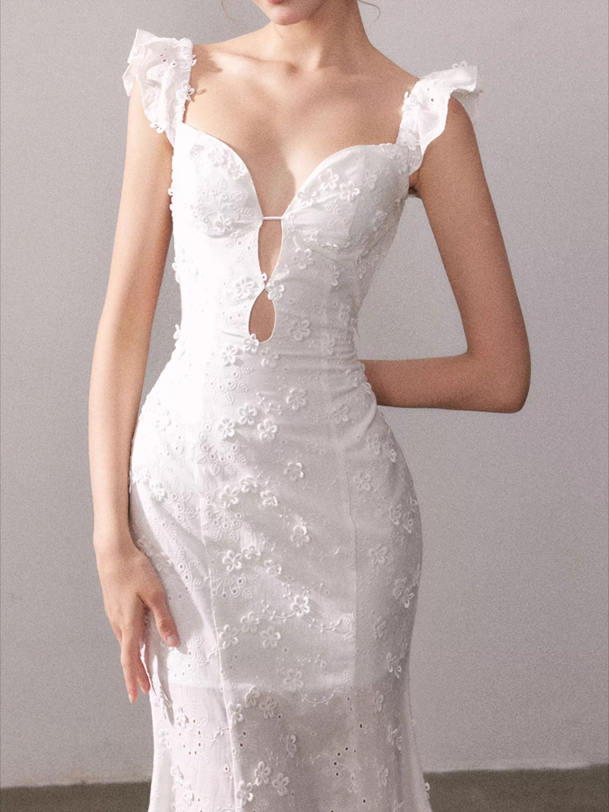 Mist Blossom Lace Maxi Dress