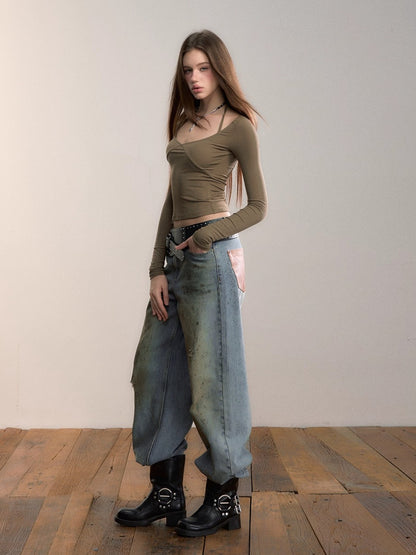 Halterneck Modal Long-Sleeve T-Shirt