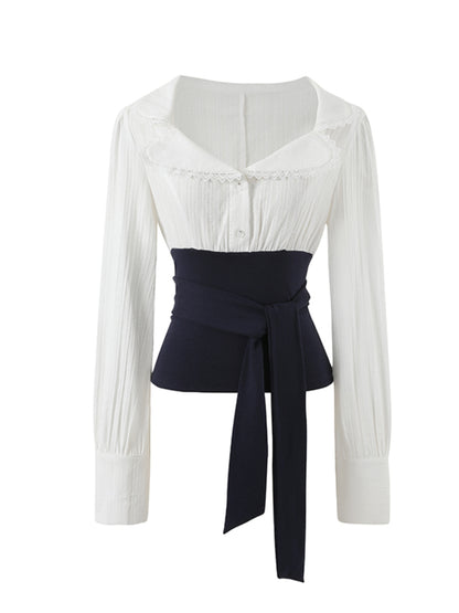 Navy Color-Blocking Shirt &amp; Pants Set - CHINASQUAD
