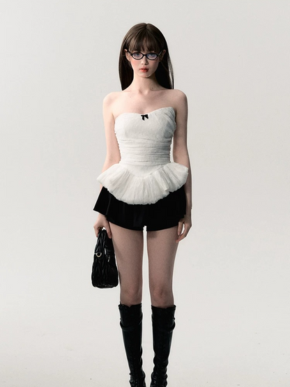 White Lace Corset Tube Top