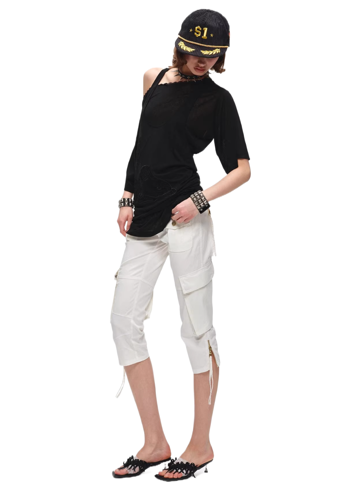 Multi-Pocket Utility Stretch Cargo Shorts