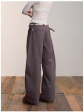 Pleated Double-Button Straight Wide-Leg Pants - CHINASQUAD