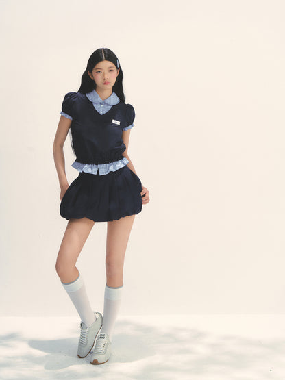 MIU Style Layered-effect Blouse - CHINASQUAD