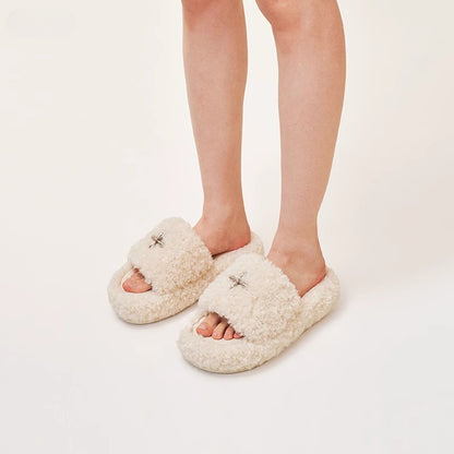 SMFK Fuzzy Platform Black Edition Slide Sandals