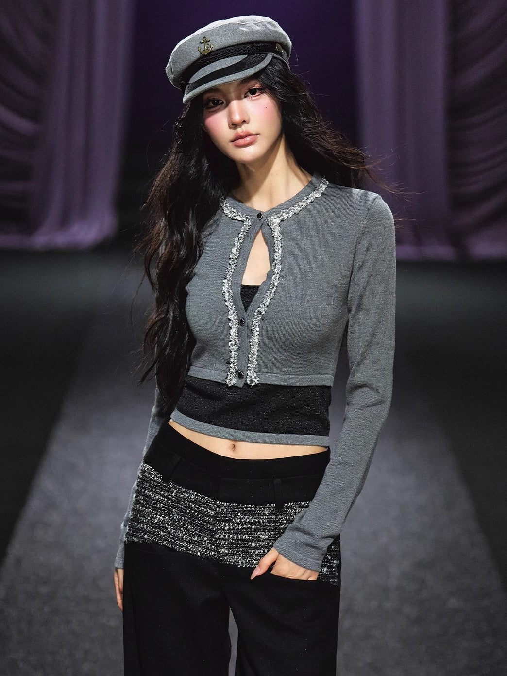 Embellished Knit Cardigan &amp; Camisole Set