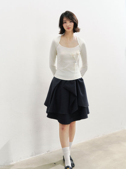Structural Bow Mini Skirt - CHINASQUAD
