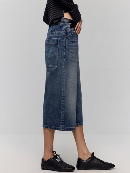 Removable Leg Design Wide-Leg Pants