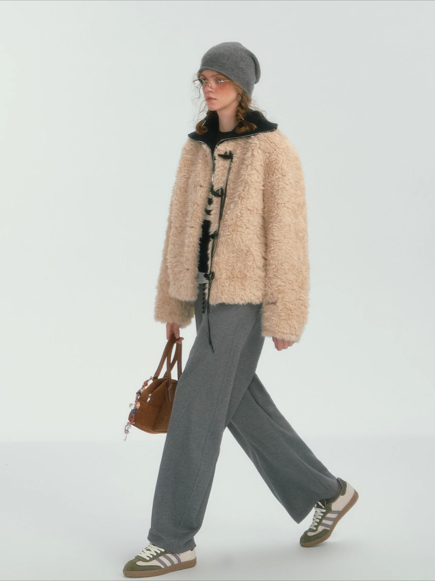 Tassel Toggle Shearling Jacket