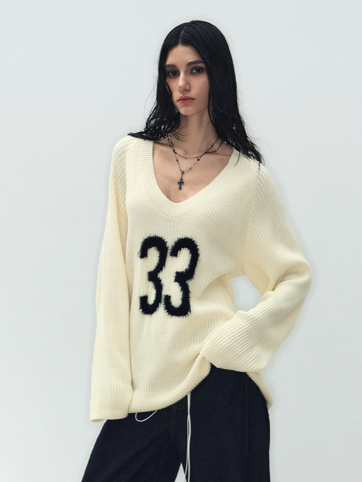 Relaxed Dropped Shoulder Knit Sweater