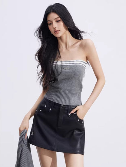 Contrast Batwing Knit 2-Piece Set