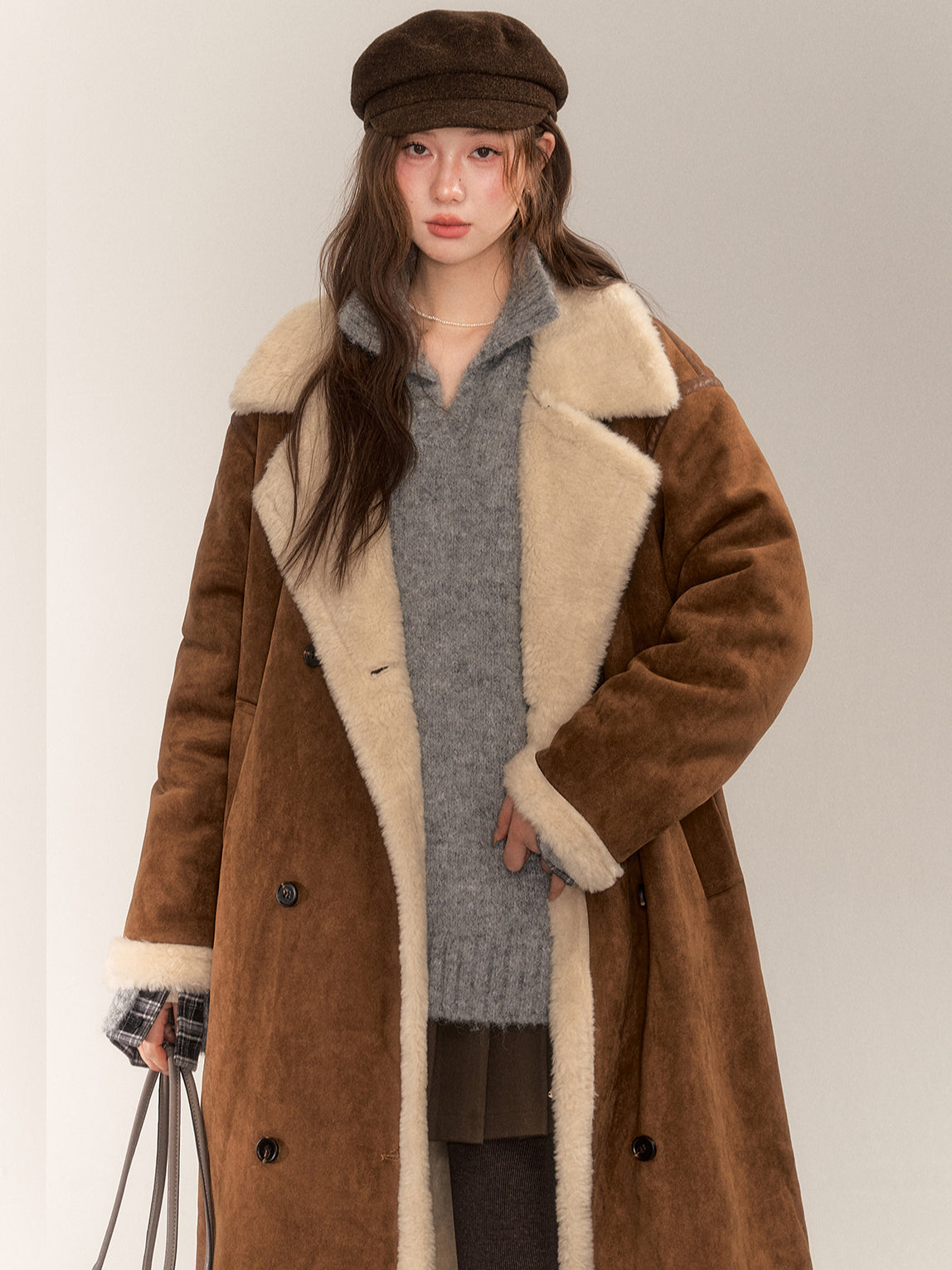 Vintage Shearling Leather Coat